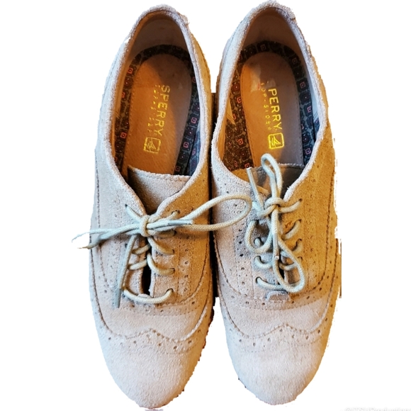 1) SPERRY Suede Oxford Wing Tip Sz. 6 - Picture 2 of 7